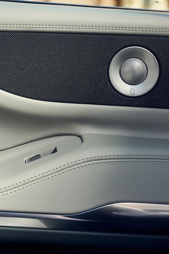 A speaker cover of the Revel® Ultima 3D Audio System